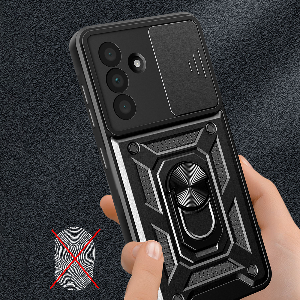 Samsung Galaxy A36 Uyumlu Kılıf Magnetik Standlı Kamera Korumalı Zore Sürgülü Vega Kapak - 4