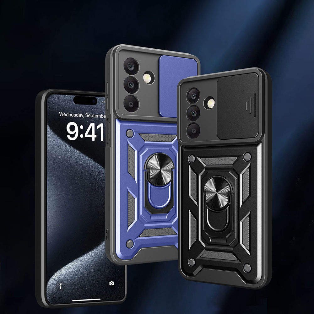 Samsung Galaxy A26 Uyumlu Kılıf Magnetik Standlı Kamera Korumalı Zore Sürgülü Vega Kapak - 1