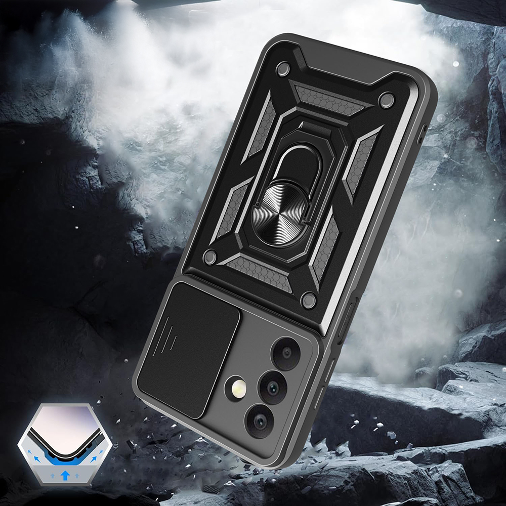 Samsung Galaxy A26 Uyumlu Kılıf Magnetik Standlı Kamera Korumalı Zore Sürgülü Vega Kapak - 3