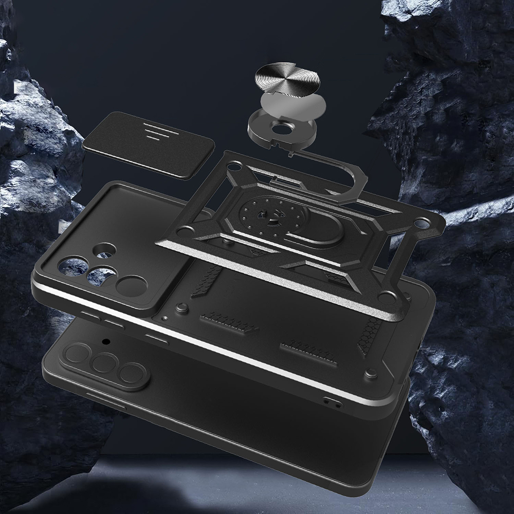 Samsung Galaxy A56 Uyumlu Kılıf Magnetik Standlı Kamera Korumalı Zore Sürgülü Vega Kapak - 2