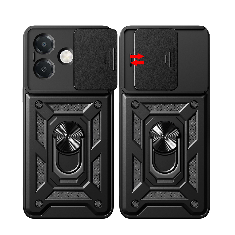 Oppo A3x Kılıf Magnetik Standlı Kamera Korumalı Zore Sürgülü Vega Kapak - 9