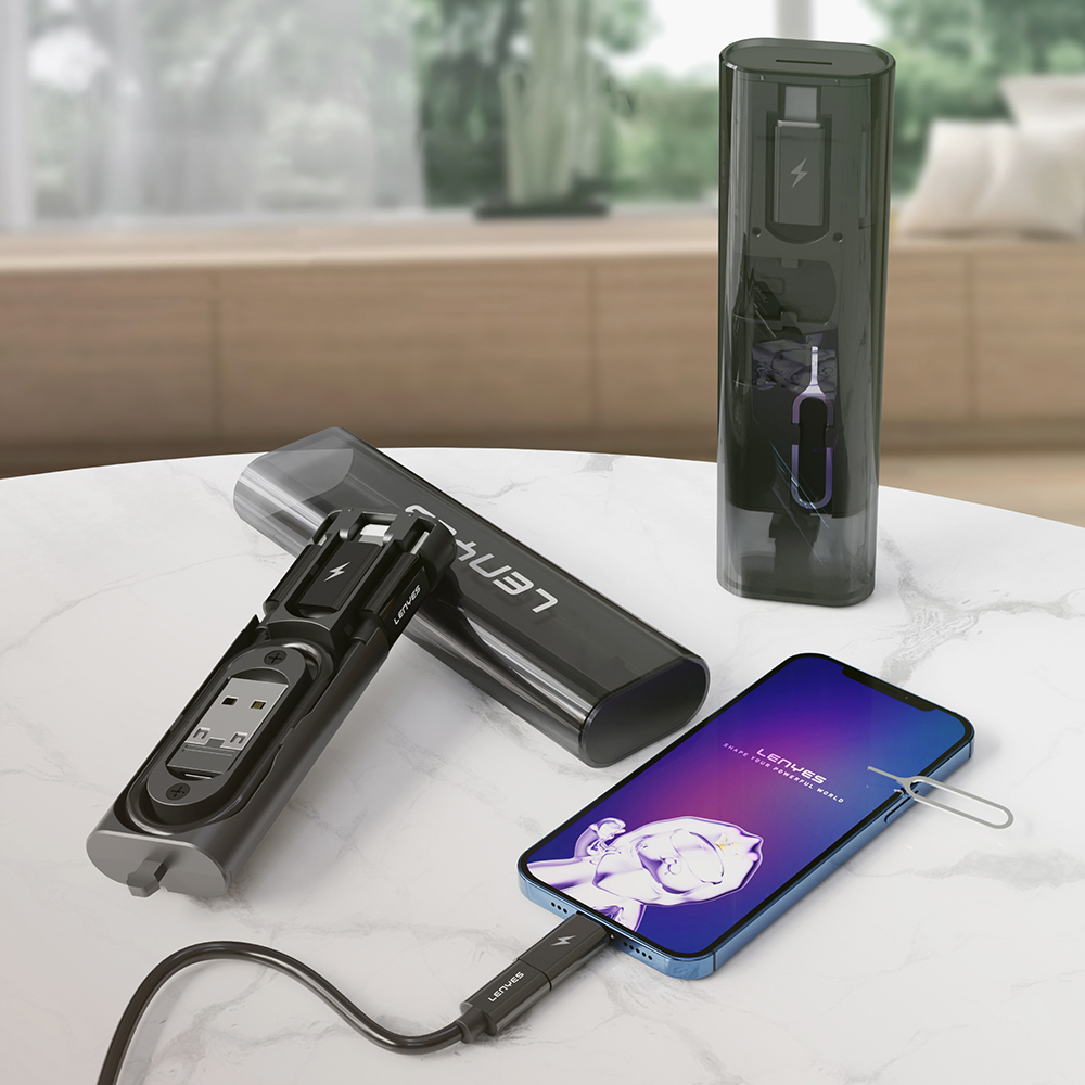 Lenyes LB605 5in1 Type-C to Type-C Kablolu 60W Çevirici Adaptör Seti Saklama Kutusu - 1