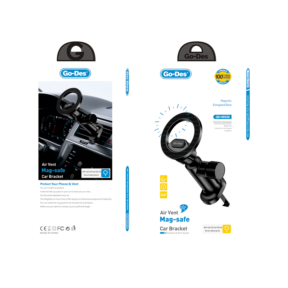 Go Des GD-HD336 Havalandırma Tasarım Magnetik Araç Telefon Tutucu - 1