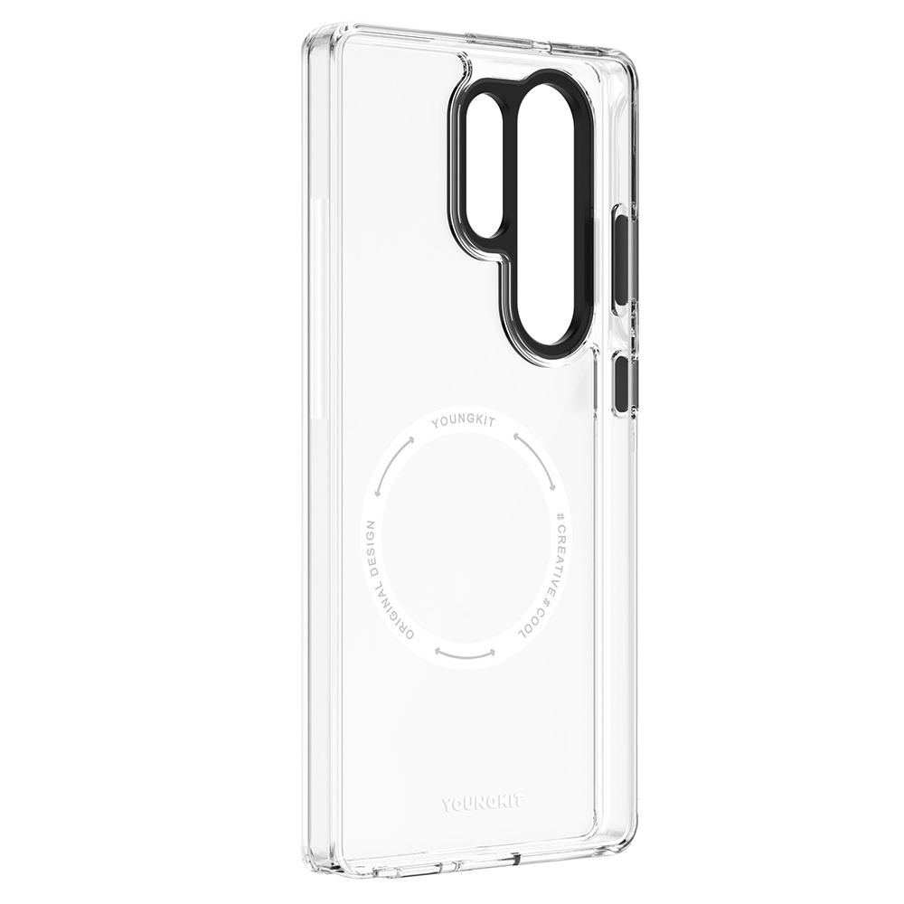 Samsung Galaxy S25 Ultra Uyumlu Kılıf Magsafe Şarj Özellikli Cam Arka Yüzey TPU Youngkit Gemstone Serisi Kapak - 4