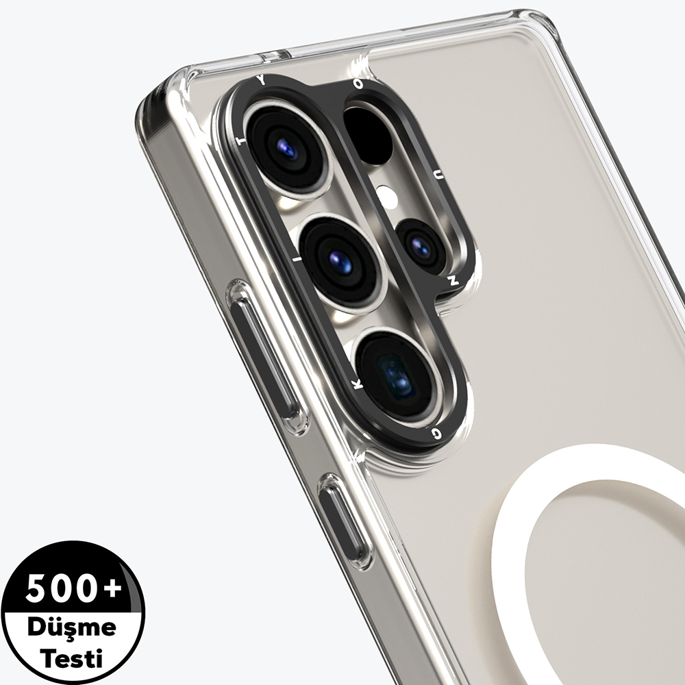 Samsung Galaxy S25 Ultra Uyumlu Kılıf Magsafe Şarj Özellikli Cam Arka Yüzey TPU Youngkit Gemstone Serisi Kapak - 5