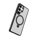 Samsung Galaxy S25 Ultra Uyumlu Kılıf Magsafe Şarj Özellikli Raptic Air Stand Serisi Buzlu Transparan Tasarımlı Standlı Kapak - 4