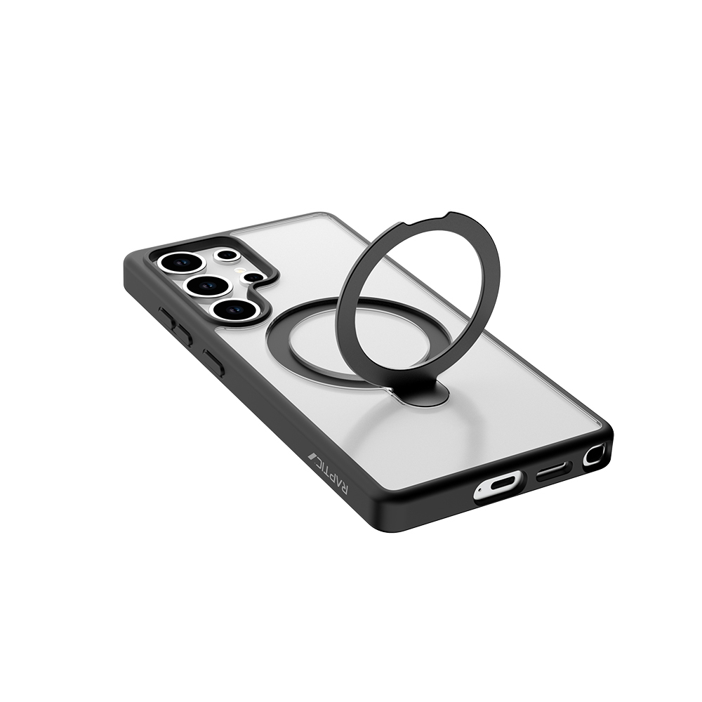 Samsung Galaxy S25 Ultra Uyumlu Kılıf Magsafe Şarj Özellikli Raptic Air Stand Serisi Buzlu Transparan Tasarımlı Standlı Kapak - 5