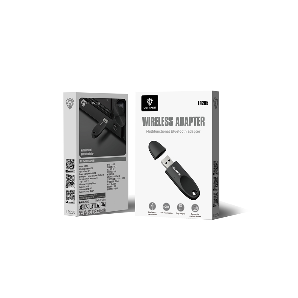 Lenyes LR205 USB Bluetooth 5.1 Class 2 Wireless Transmitter Adaptör - 8