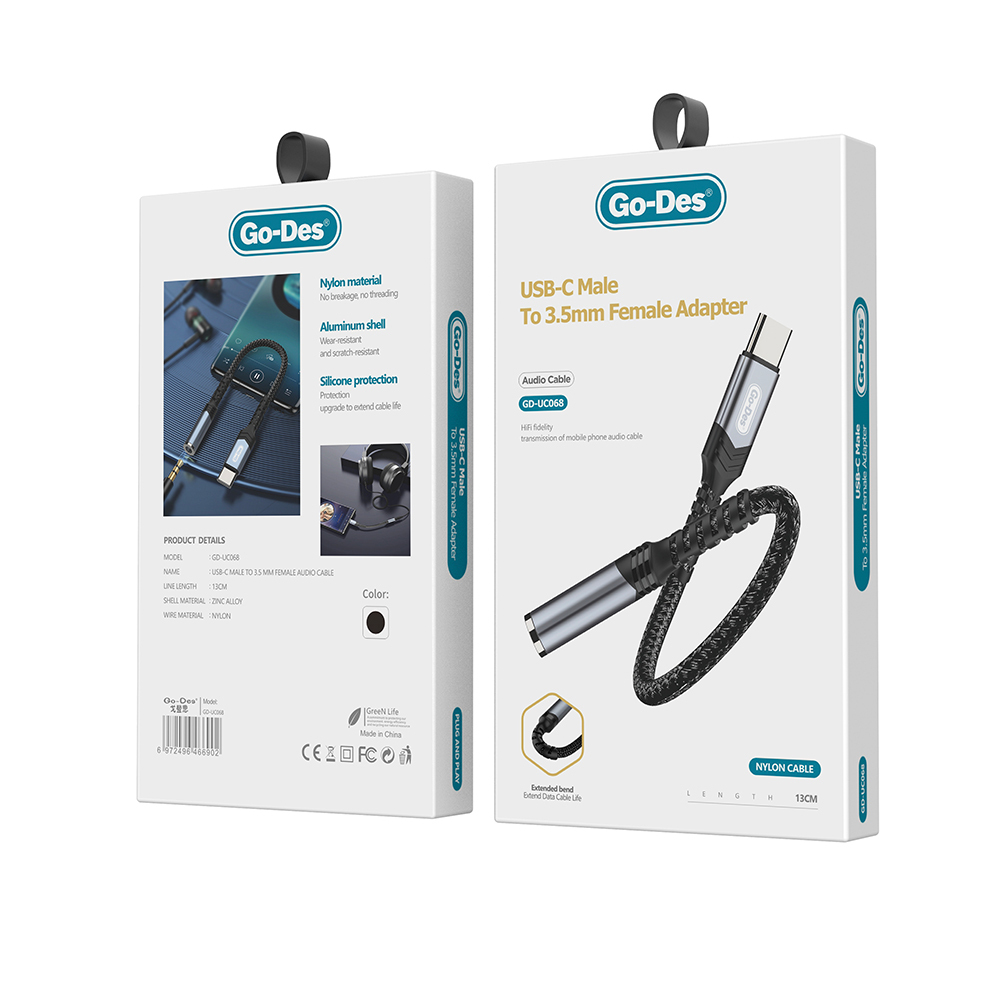 Go Des GD-UC068 Type-C to 3.5mm Aux Çevirici Ses Adaptörü - 1