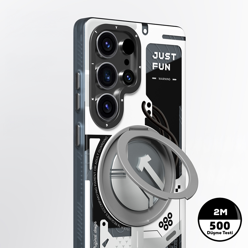 Samsung Galaxy S25 Ultra Uyumlu Kılıf Magsafe Şarj Özellikli Youngkit 360° Standlı Starship Serisi Kapak - 3