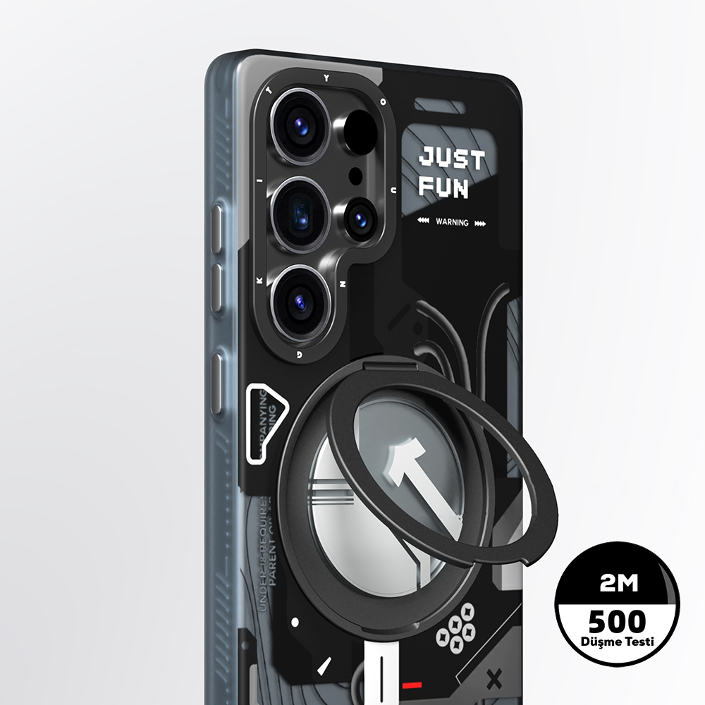Samsung Galaxy S25 Ultra Uyumlu Kılıf Magsafe Şarj Özellikli Youngkit 360° Standlı Starship Serisi Kapak - 7