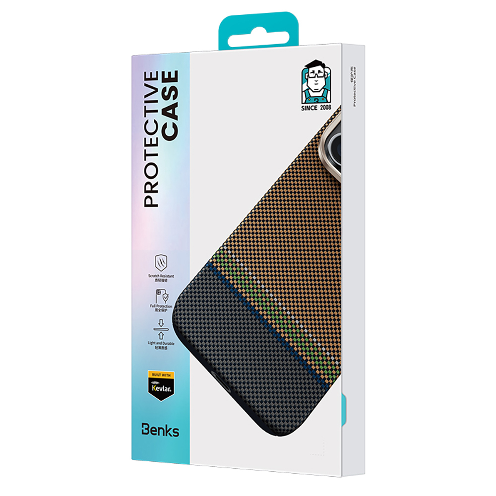 Apple iPhone 15 Pro Uyumlu Kılıf Magsafe Şarj Özellikli Karbon Fiber Tasarımlı Benks Prestige ArmorAir Kevlar Kapak - 7