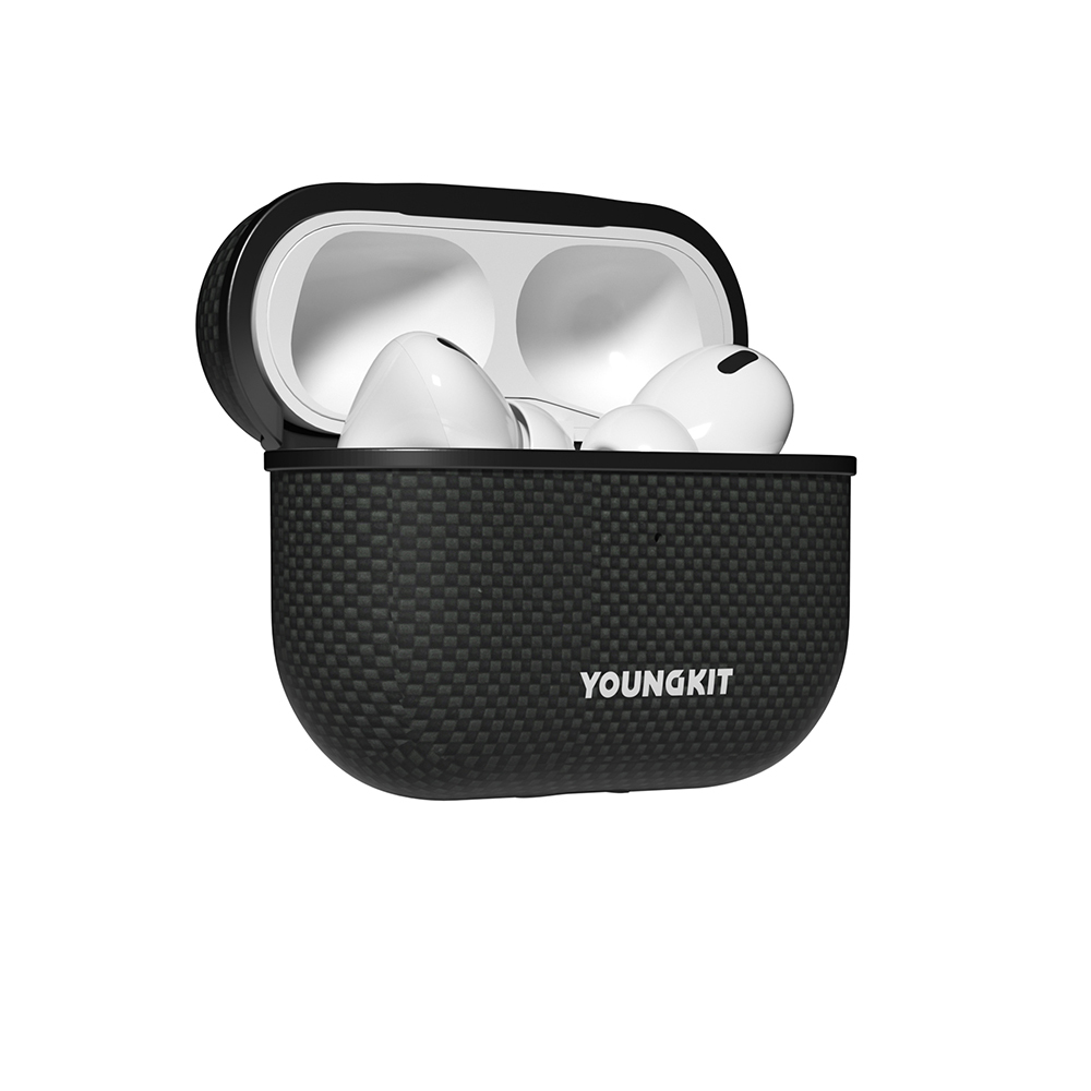 Apple Airpods Pro 2 Uyumlu Kılıf Magsafe Şarj Özellikli Aramid Fiber Youngkit 1500D Kevlar Extreme Wing Serisi Kapak - 1