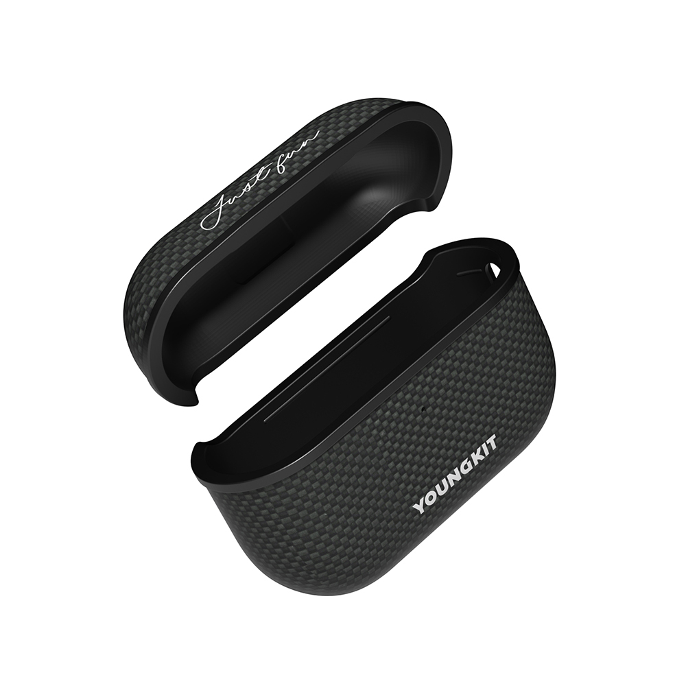 Apple Airpods Pro 2 Uyumlu Kılıf Magsafe Şarj Özellikli Aramid Fiber Youngkit 1500D Kevlar Extreme Wing Serisi Kapak - 9