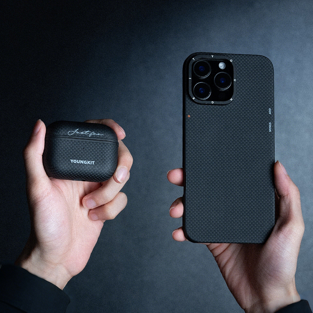 Apple Airpods Pro 2 Uyumlu Kılıf Magsafe Şarj Özellikli Aramid Fiber Youngkit 1500D Kevlar Extreme Wing Serisi Kapak - 11