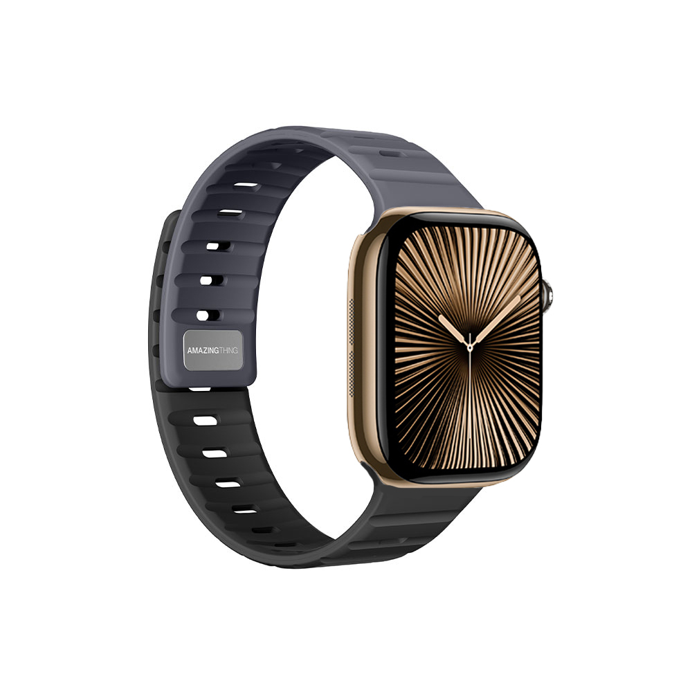 Apple Watch 10 46mm Uyumlu Amazingthing SilqLock Silikon Kordon Strap Kayış - 4