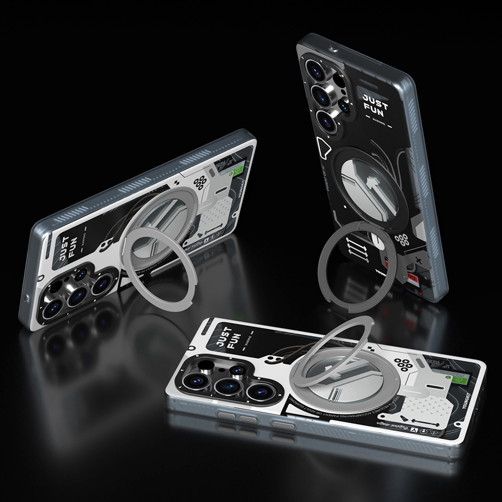 Samsung Galaxy S25 Ultra Uyumlu Kılıf Magsafe Şarj Özellikli Youngkit 360° Standlı Technology Serisi Kapak - 7