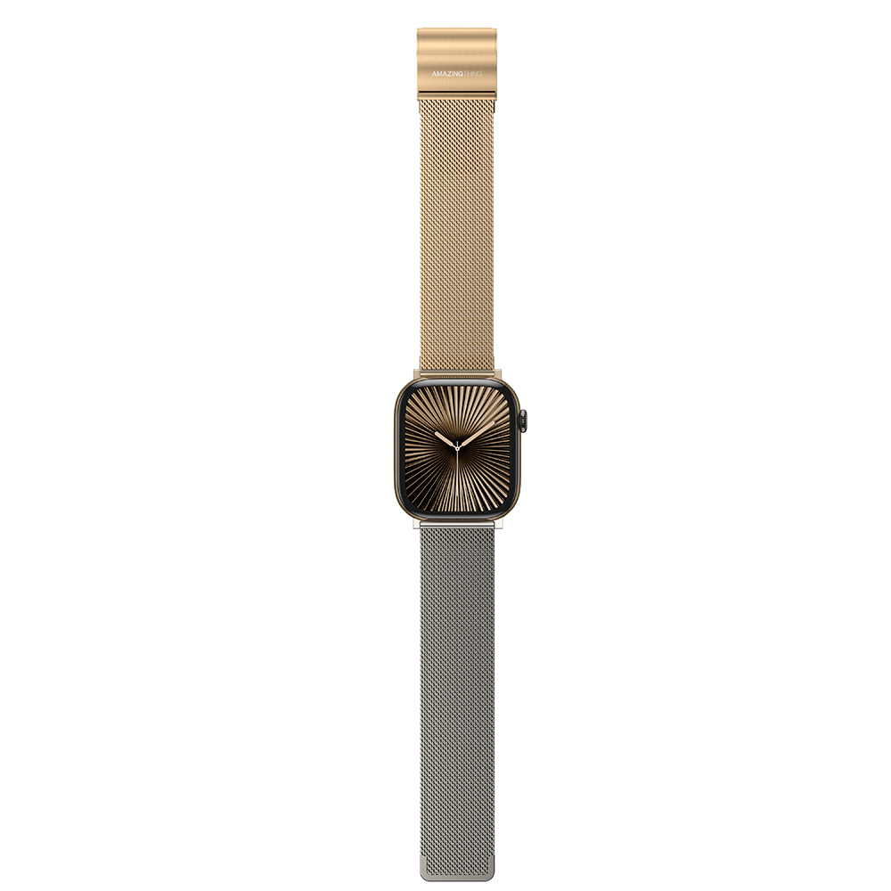 Apple Watch 10 46mm Uyumlu Amazingthing Omni StyleFlip Metal Hasır Kordon - 5