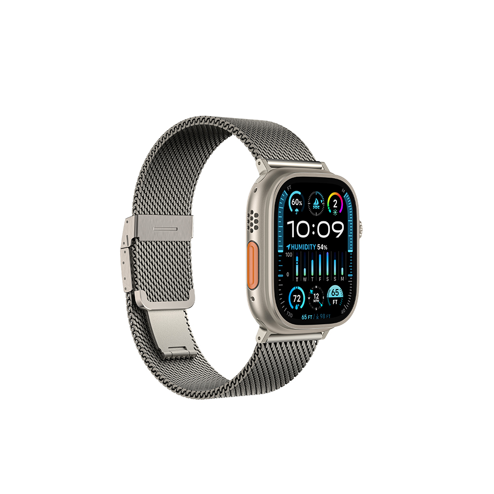 Apple Watch 10 46mm Uyumlu Amazingthing Titan Premium Metal Hasır Kordon - 1