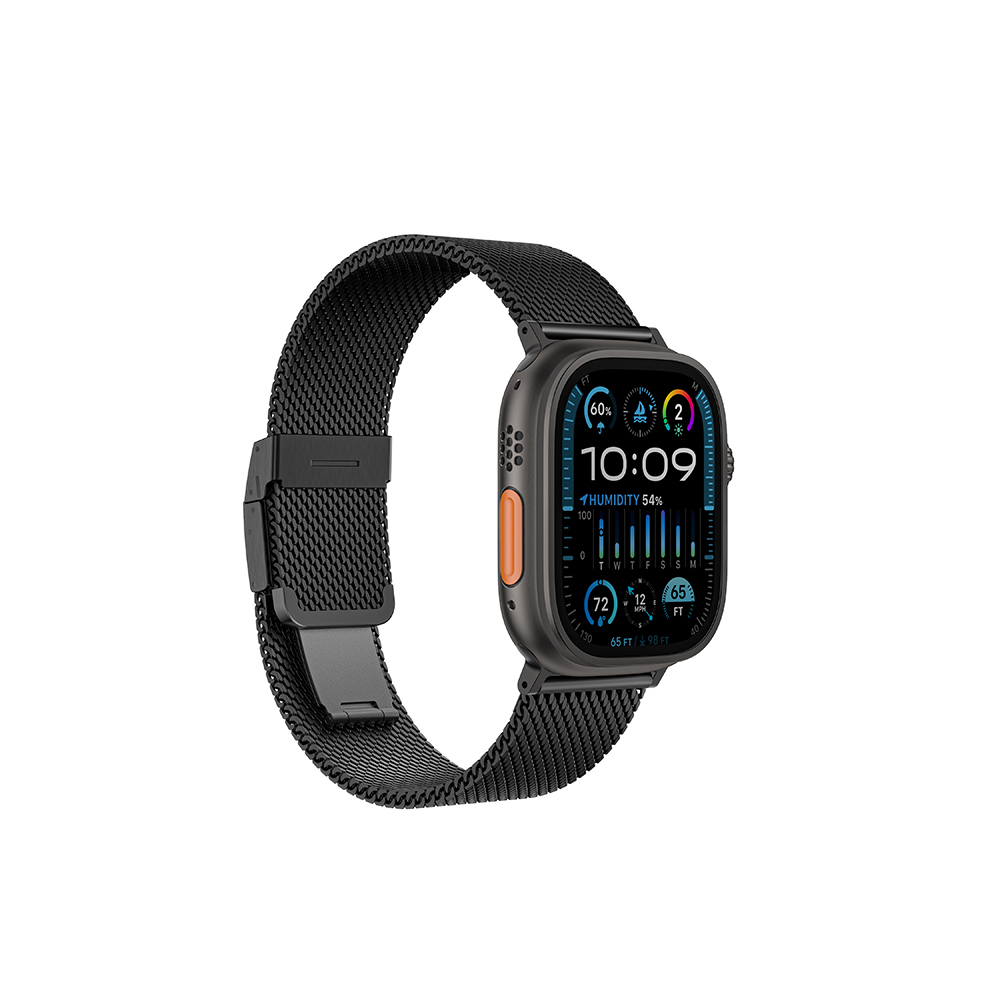 Apple Watch 10 46mm Uyumlu Amazingthing Titan Premium Metal Hasır Kordon - 3