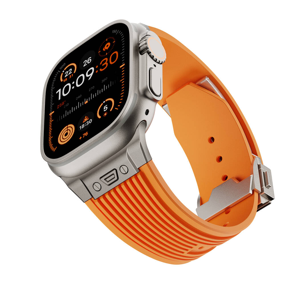 Apple Watch 44mm Uyumlu Zore KRD-113 Spor Görünümlü Silikon Kordon - 12