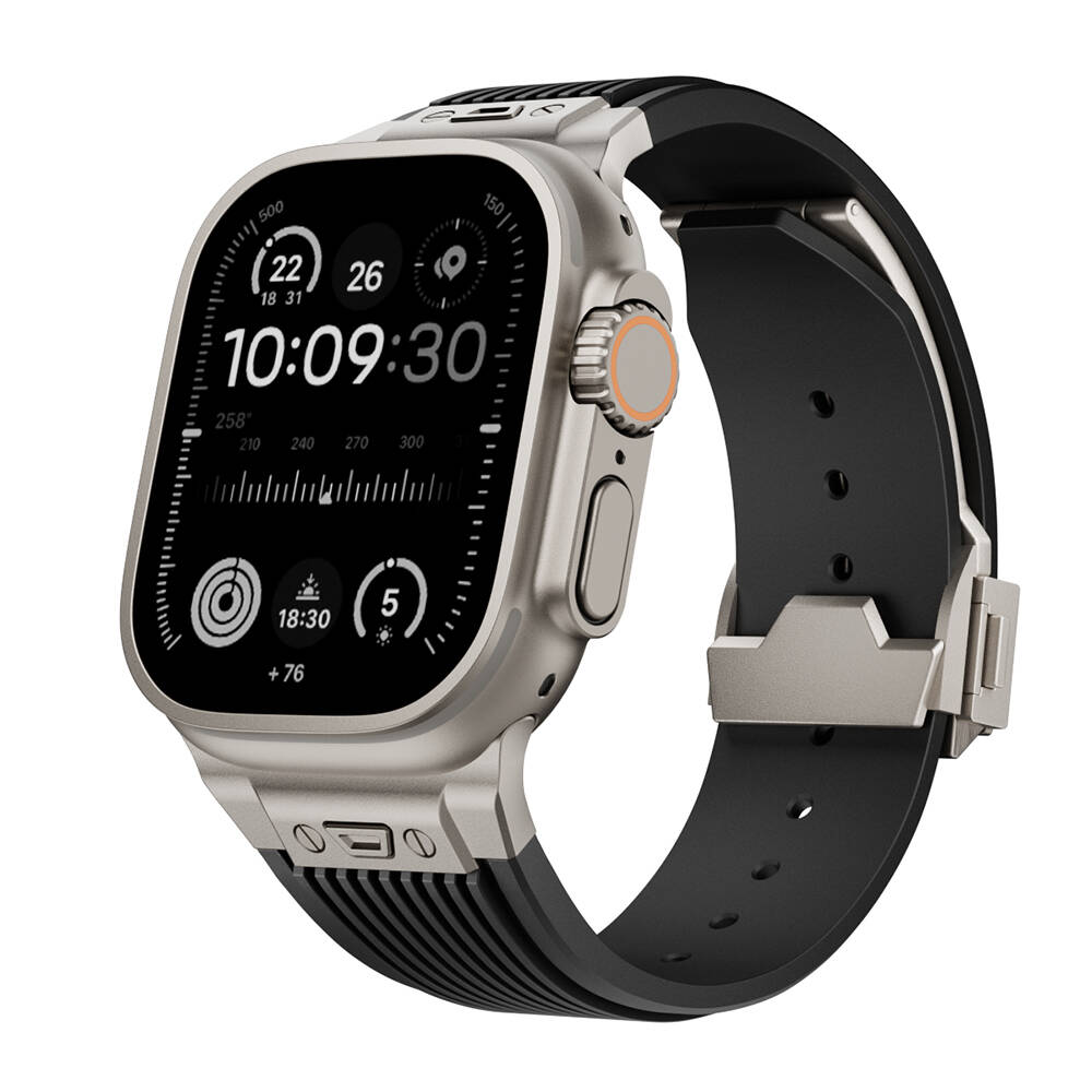 Apple Watch 44mm Uyumlu Zore KRD-113 Spor Görünümlü Silikon Kordon - 15