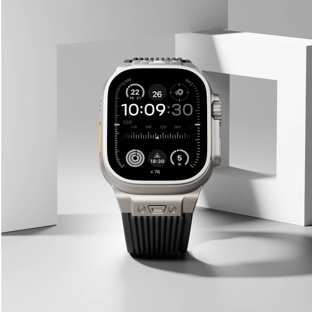 Apple Watch 44mm Uyumlu Zore KRD-113 Spor Görünümlü Silikon Kordon - 18