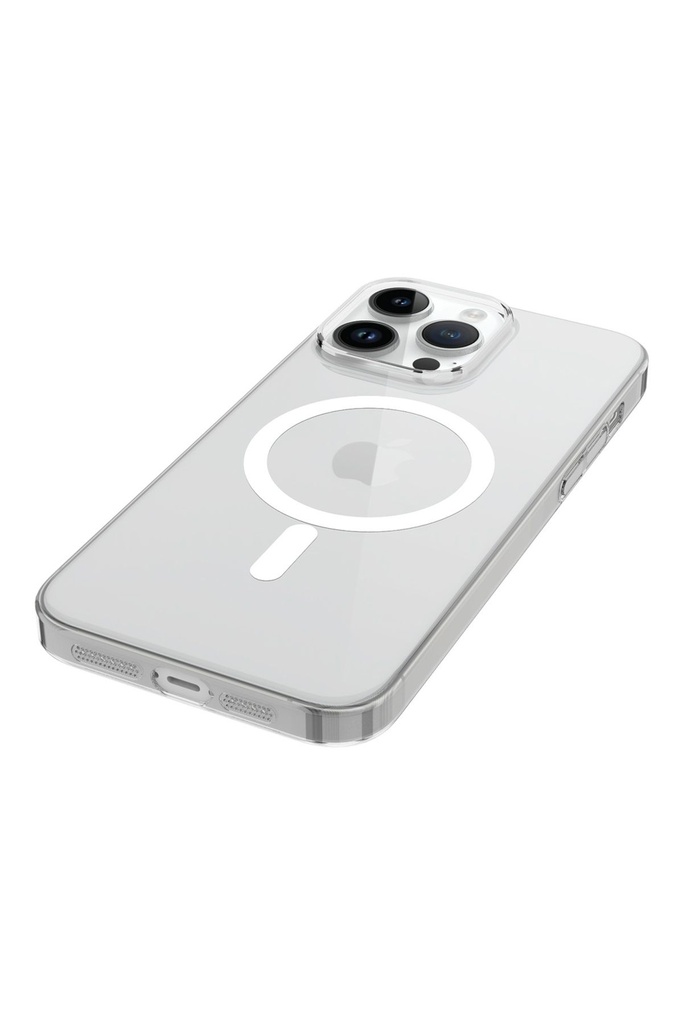 Apple iPhone 14 Pro Max Uyumlu Kılıf Zore Wireless Şarj Özellikli Şeffaf Tek Kamera Çerçeveli Porto Kapak