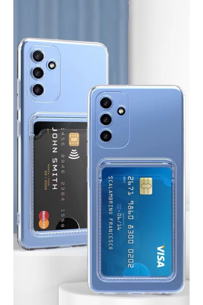 Megafox Teknoloji Samsung Galaxy A14 Uyumlu Kılıf Kartlıklı Şeffaf Setra Clear Silikon Kapak