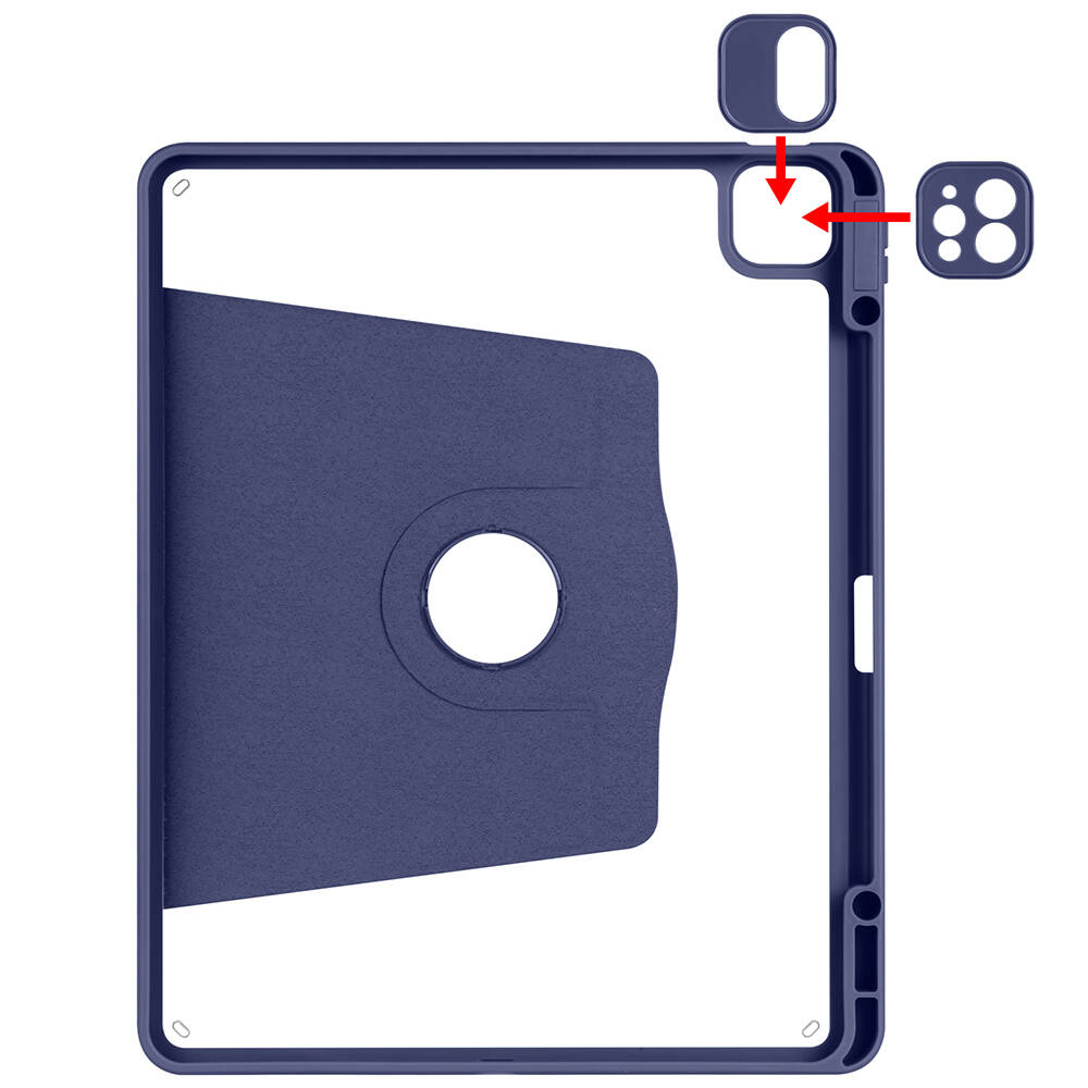 Apple iPad Air 13 2025 M3 Kılıf Zore Termik Kalem Bölmeli Dönebilen Standlı Kılıf - 2