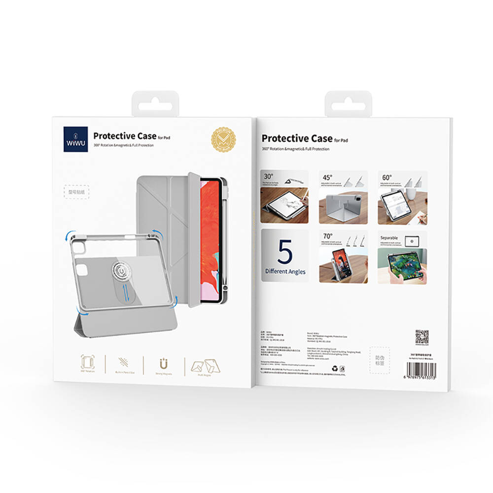 Apple iPad Air 13 2025 M3 Wiwu 360° Dönebilen Standlı Magnetik Koruyucu Tablet Kılıfı - 11