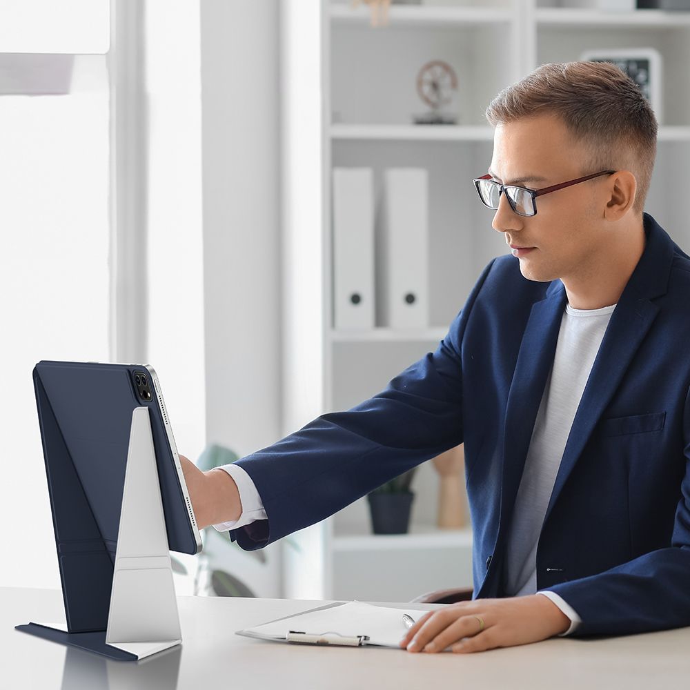 Apple iPad Air 13 2025 M3 Amazingthing Matte Pro Mag Folio Katlanabilir Magnetik Standlı Kılıf - 12