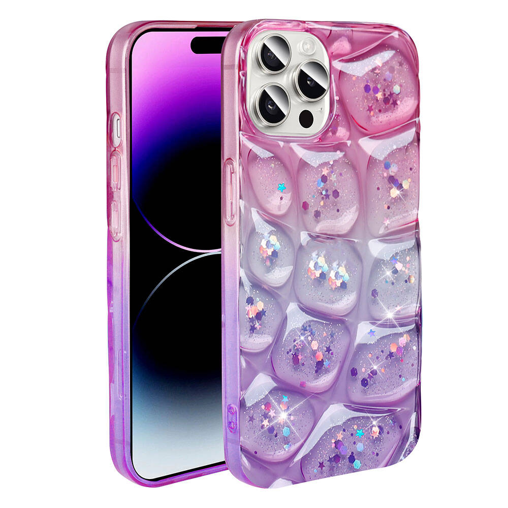 Apple iPhone 14 Pro Max Uyumlu Kılıf Simli 3D Desenli Zore Hacar Kapak - 4