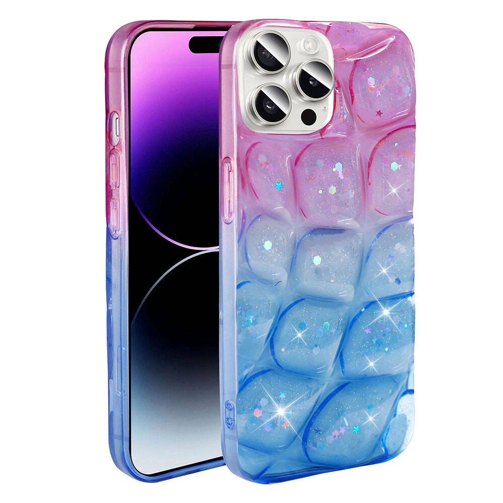 Apple iPhone 14 Pro Max Uyumlu Kılıf Simli 3D Desenli Zore Hacar Kapak - 6