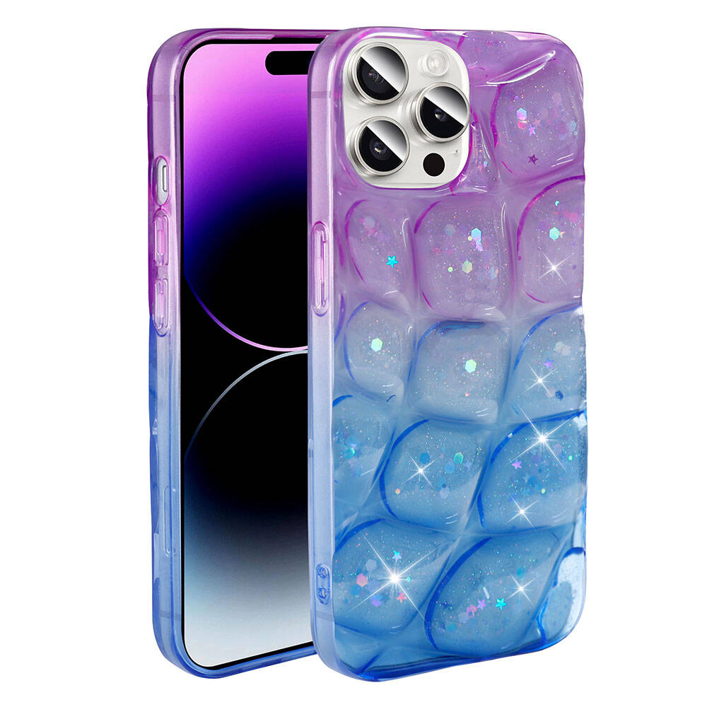Apple iPhone 14 Pro Max Uyumlu Kılıf Simli 3D Desenli Zore Hacar Kapak - 8
