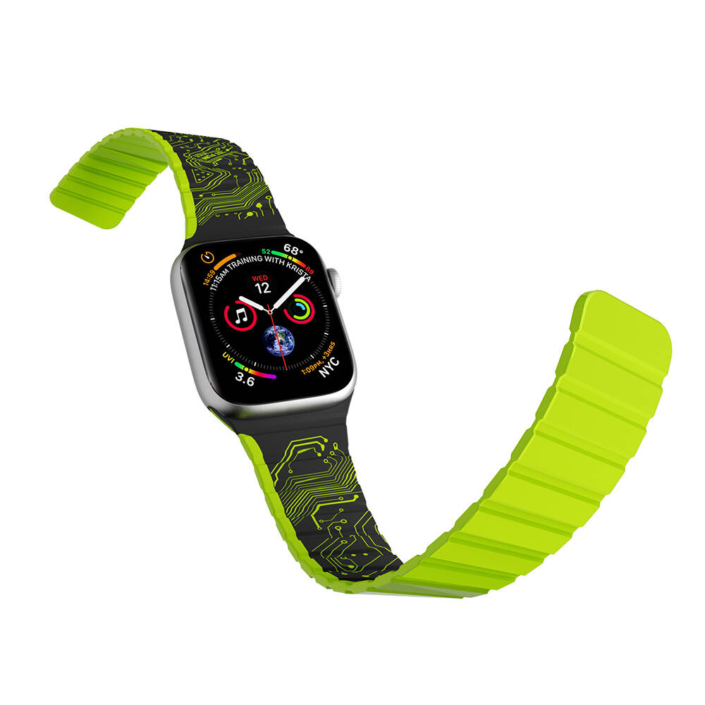 Apple Watch 38mm Uyumlu Kordon Youngkit Technology Magnetik Tak Çıkar Silikon Strap Kayış - 4