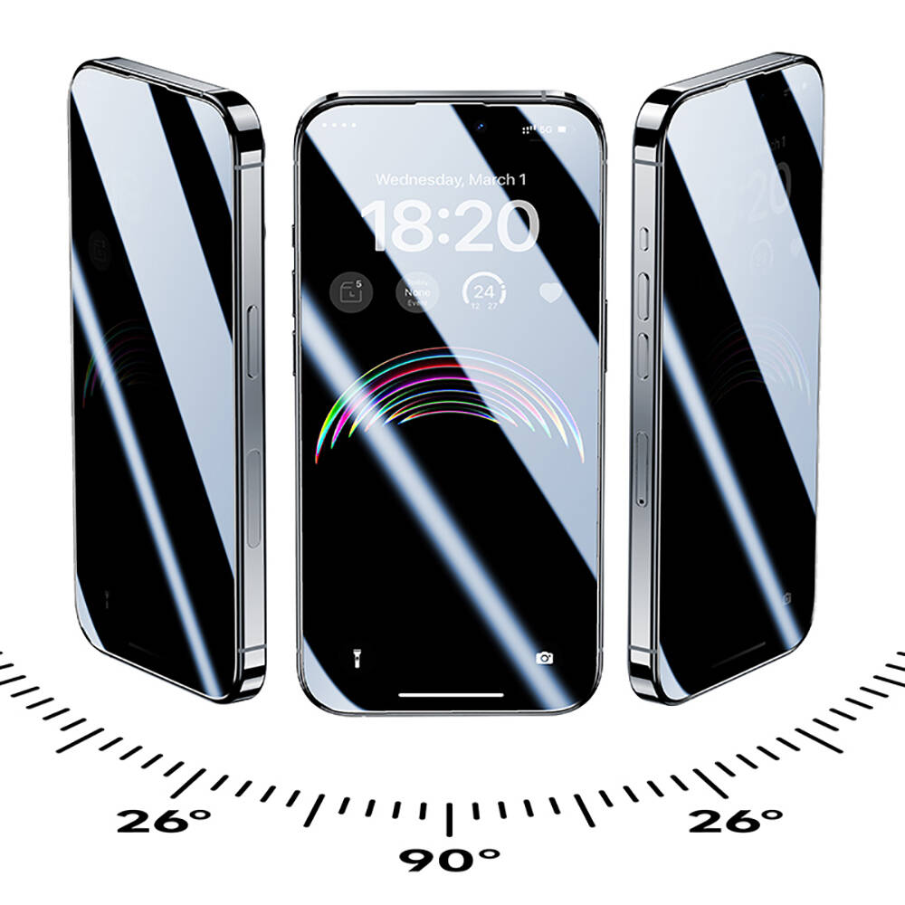 Apple iPhone 15 Pro Max Uyumlu Hidrofobik Ve Oleofobik Özellikli Benks Privacy Air Shield Ekran Koruyucu 10'lu Paket - 5