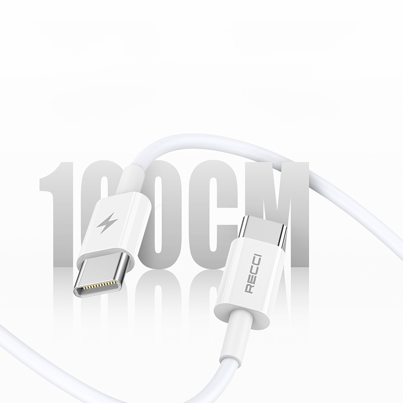 Recci RC77E GaN Teknolojili Hızlı Şarj Başlığı Type-C to Type-C PD 30W Kablolu Şarj Seti - 3