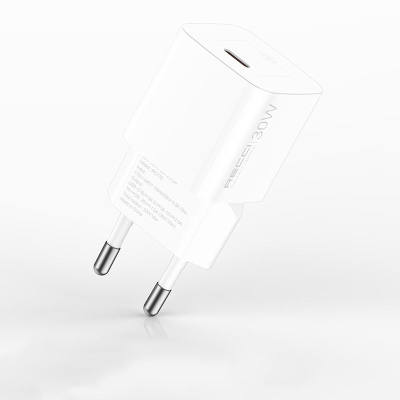 Recci RC77E GaN Teknolojili Hızlı Şarj Başlığı Type-C to Type-C PD 30W Kablolu Şarj Seti - 7