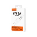 Recci RC85E GaN Teknolojili Hızlı Şarj Başlığı USB-A to Type-C PD 67W Kablolu Şarj Seti - 12