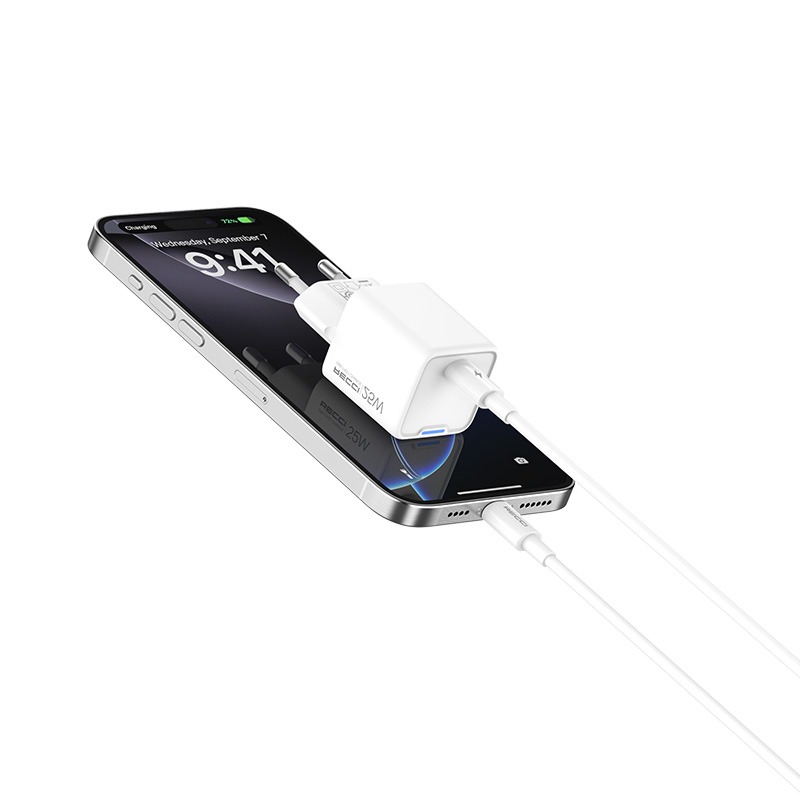 Recci RC106E GaN Teknolojili Hızlı Şarj Başlığı Type-C to Type-C PD 25W Kablolu Şarj Seti - 2