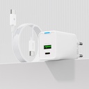 Recci RC108E GaN Teknolojili Hızlı Şarj Başlığı Type-C to Type-C PD 45W Kablolu Şarj Seti - 5