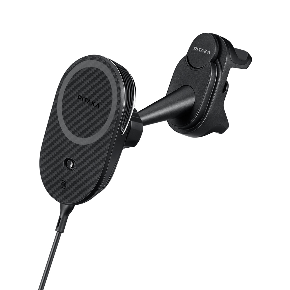 Pitaka MagEZ Pro 2 Magsafe Şarj Özellikli Qi2 Tesla Model Y ve Model 3 Uyumlu Aramid Fiber Araç Telefon Tutucu - 2