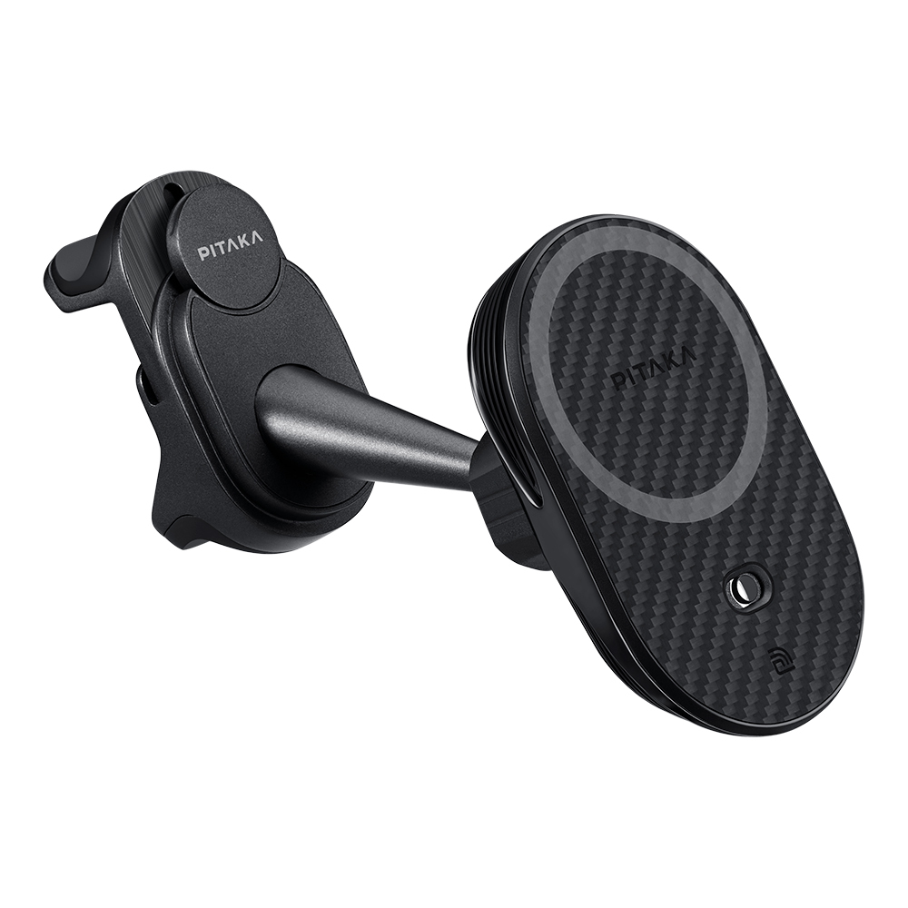 Pitaka MagEZ Pro 2 Magsafe Şarj Özellikli Qi2 Tesla Model Y ve Model 3 Uyumlu Aramid Fiber Araç Telefon Tutucu - 3