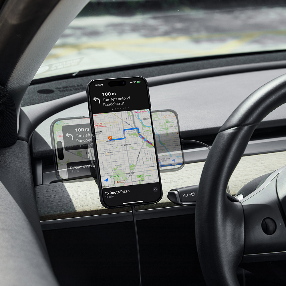 Pitaka MagEZ Pro 2 Magsafe Şarj Özellikli Qi2 Tesla Model Y ve Model 3 Uyumlu Aramid Fiber Araç Telefon Tutucu - 21