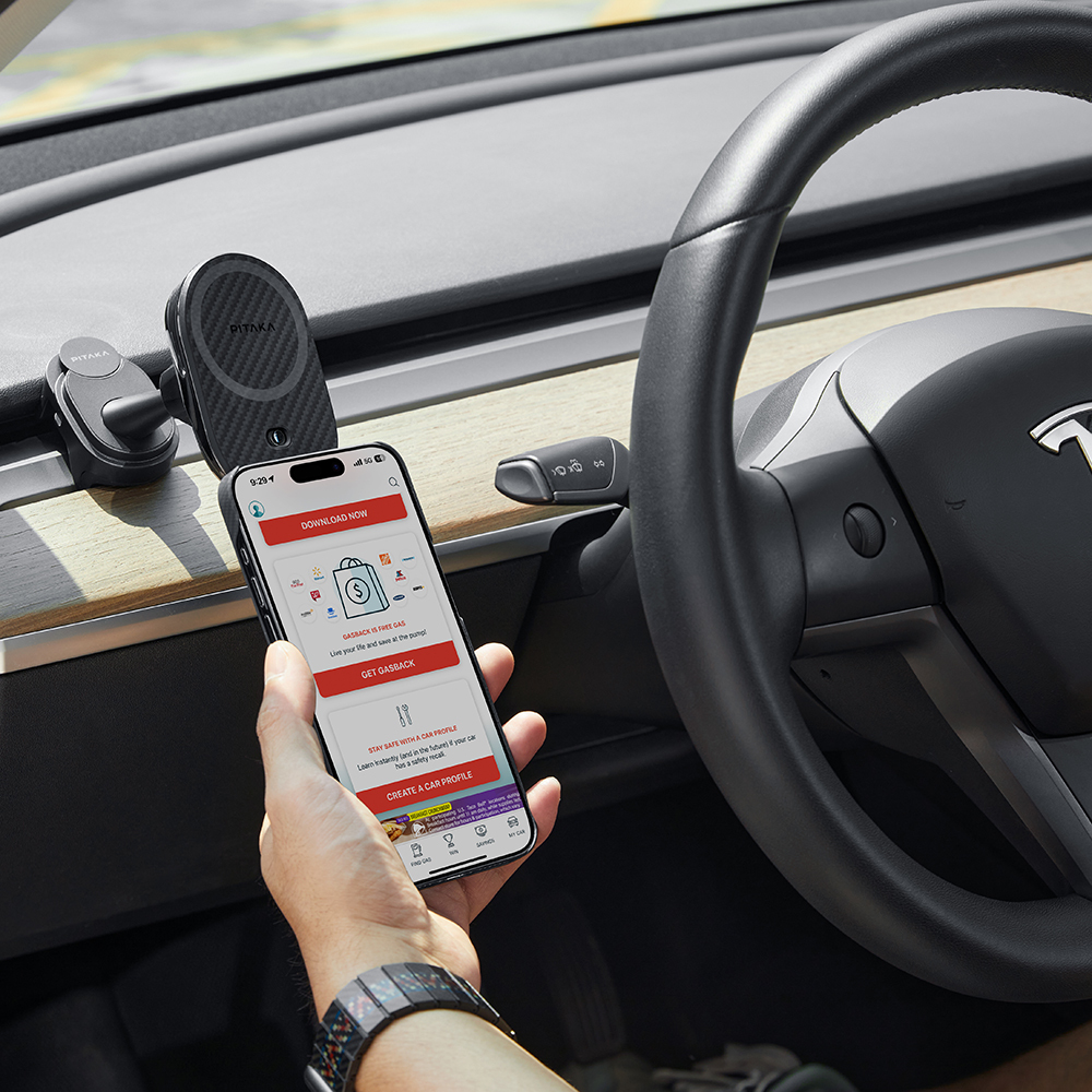 Pitaka MagEZ Pro 2 Magsafe Şarj Özellikli Qi2 Tesla Model Y ve Model 3 Uyumlu Aramid Fiber Araç Telefon Tutucu - 30