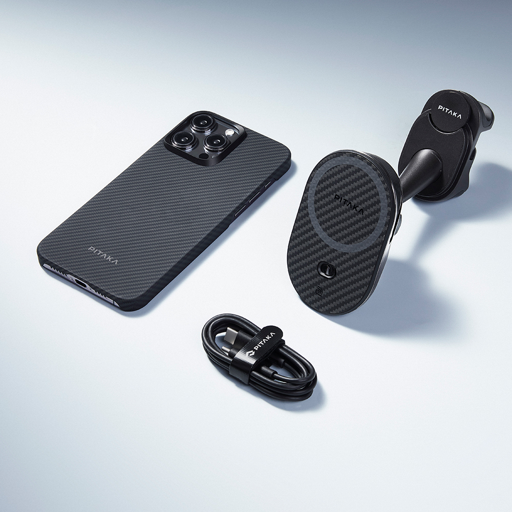 Pitaka MagEZ Pro 2 Magsafe Şarj Özellikli Qi2 Tesla Model Y ve Model 3 Uyumlu Aramid Fiber Araç Telefon Tutucu - 31