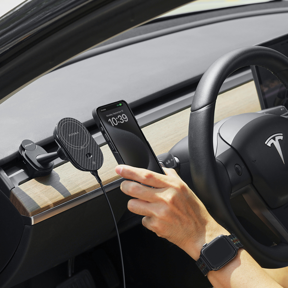 Pitaka MagEZ Pro 2 Magsafe Şarj Özellikli Qi2 Aramid Fiber Araç Telefon Tutucu - 12