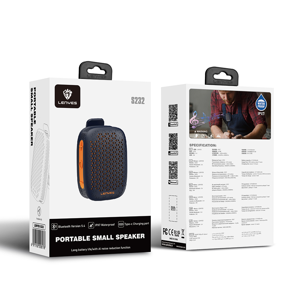 Lenyes S232 TWS Mandallı Bluetooth Speaker Hoparlör v5.4 - 8