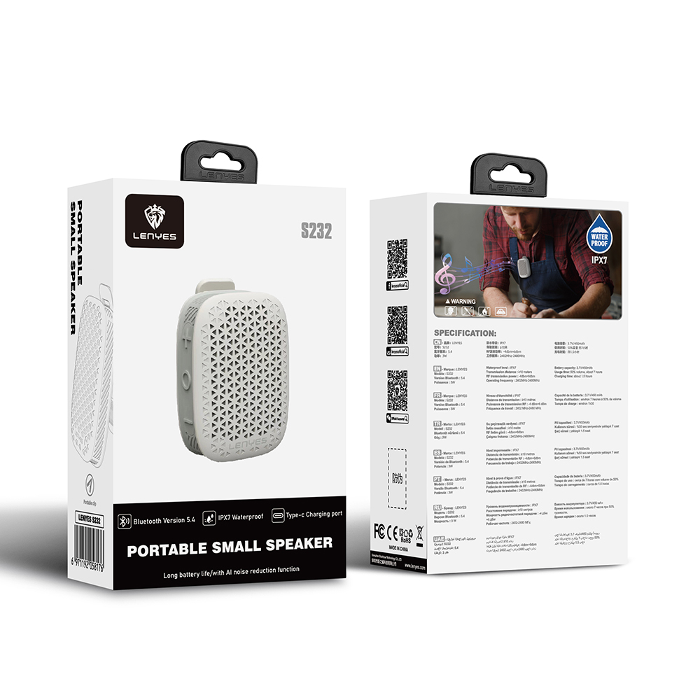 Lenyes S232 TWS Mandallı Bluetooth Speaker Hoparlör v5.4 - 9